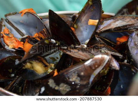 mussels food detail photo