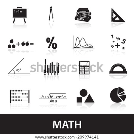 mathematics icons set eps10