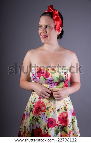 young girl in a pretty dress