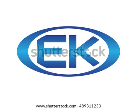 EK-letter abbreviations blue oval logo Stok fotoğraf © 