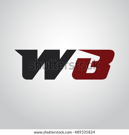The letters W and B logo automotive black and red colored