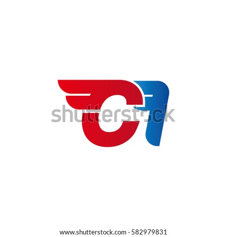 Aerodynamic initials letter CI logo. Vector graphic design template elements for your company. Stock fotó © 
