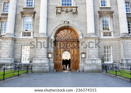 Trinity College main entrance in Dublin, Ireland
