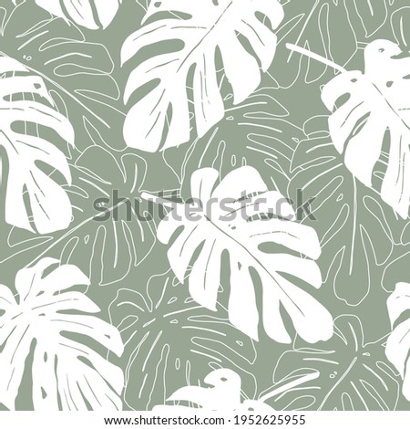 Modern minimalistic seamless pattern. Contemporary background with tropical abstract minimalist shapes. Trendy vector illustration perfect for prints, fabric, wrapping paper, textile, wallpaper.