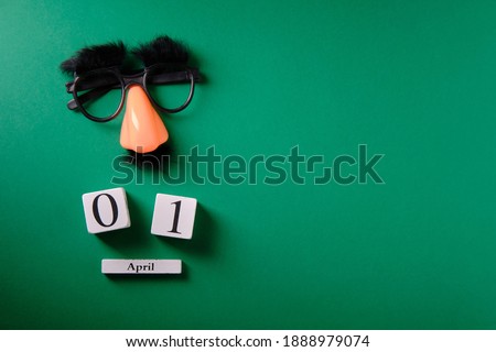 Mustache overhead glasses, April 1, joke, April fools day 商業照片 © 