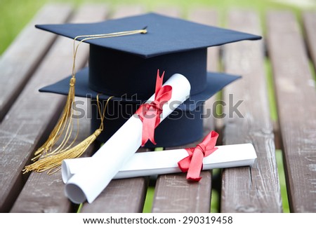 Black  Graduation Cap with Degree