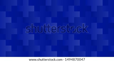 vector seamless cross or plus pattern with blue (changeable) background color for the crosses
