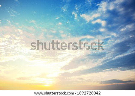 Similar – Image, Stock Photo Amazing cloudy sunset sky with sharp peaks of cathedrals