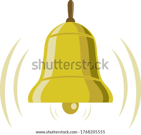 Bell ringing. Golden bell bell isolated on a white background. Vector illustration. Vector.