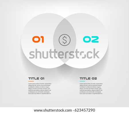 Venn diagram infographics for two circle design vector and marketing can be used for workflow layout, annual report, web design. Business concept with steps or processes ストックフォト © 