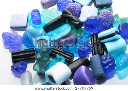 sweet candy gum background in blue and violet