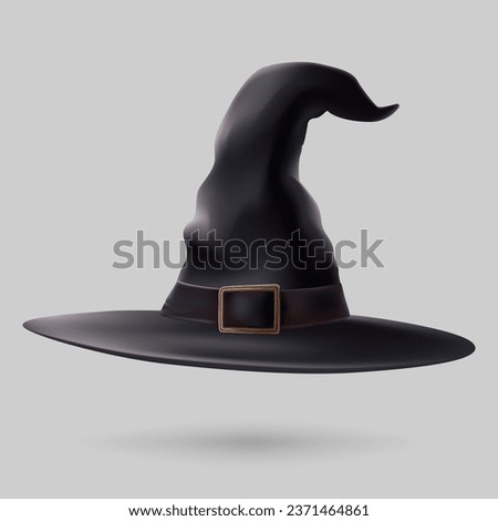 Halloween 3d illustration of a detailed, realistic spooky witch hat. Ideal for adding a touch of magic to your holiday decorations, costumes, and party themes. Not AI generated.