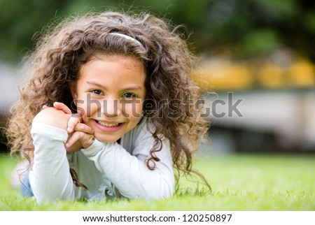 Similar – Image, Stock Photo Little girl having fun in field