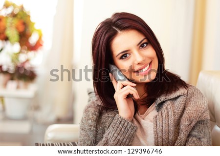 Similar – Image, Stock Photo pretty woman talking with her phone II , cuba