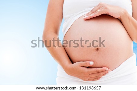 Similar – Image, Stock Photo Close-up of the belly of a woman who is lying sunbathing in a bikini