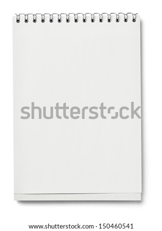 papel branco em branco sobre fundo branco com caminho de recorte