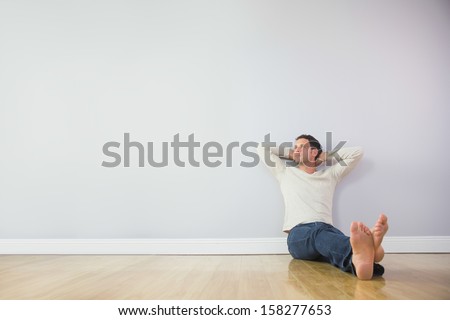 Similar – Image, Stock Photo Man leaning on wooden door