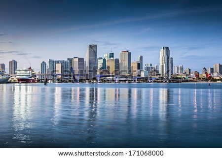 Miami, Florida, USA downtown skyline.