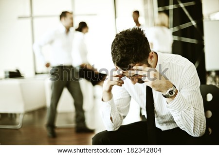 Business man having concerns about work Foto d'archivio © 