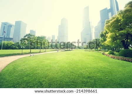 park in  lujiazui financial centre, Shanghai, China ストックフォト © 