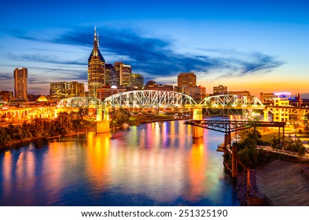 Nashville, Tennessee, USA downtown city skyline.