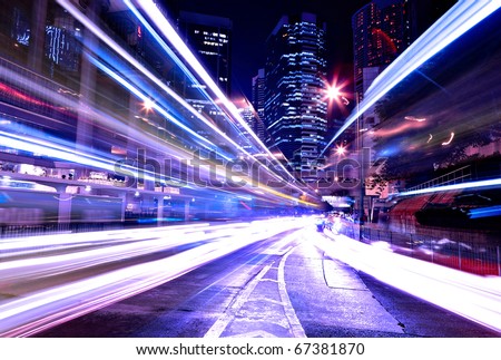 Similar – Image, Stock Photo tunnel car motion blur night traffic fast