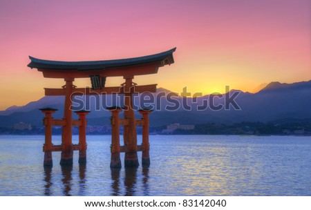 The Floating Otorii gate at Miyajima, Japan.