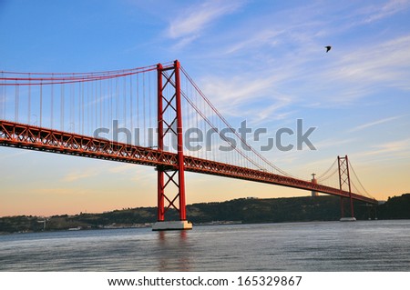 Similar – Image, Stock Photo April 25 bridge in Lisbon