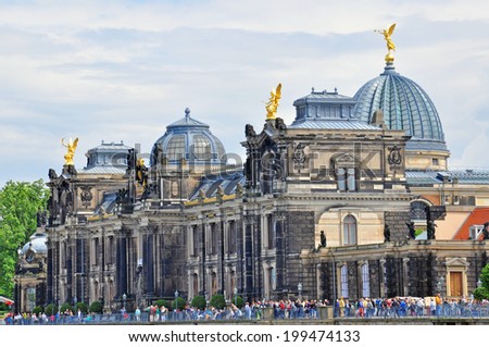 DRESDEN, GERMANY - JUNE 14: View of a Dresden Academy of Fine Arts on June 14, 2014. Dresden is the capital city of the Free State of Saxony in Germany.