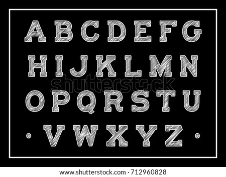 outlined chalkboard style alphabet download free vector art stock chalk font