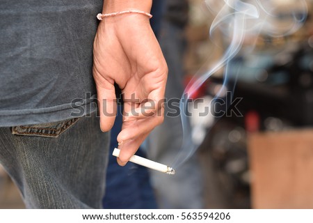 Similar – Image, Stock Photo Black man smoking in studio with neon illumination