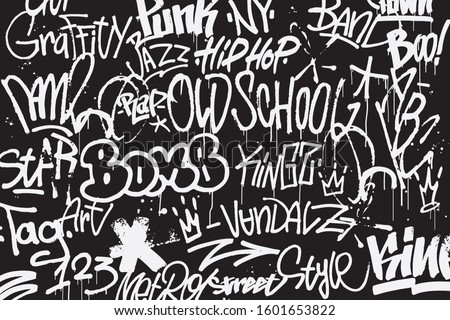 Image, Stock Photo word vandals on the pedestrian bridge