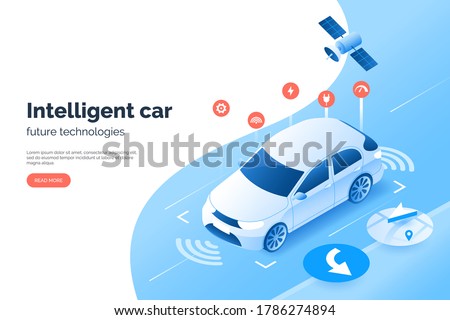 Image, Stock Photo Radar control, modern, mobile radar unit for speed measurement, enforcement trailer. Infrared flash triggers when a convertible driver exceeds the speed limit.