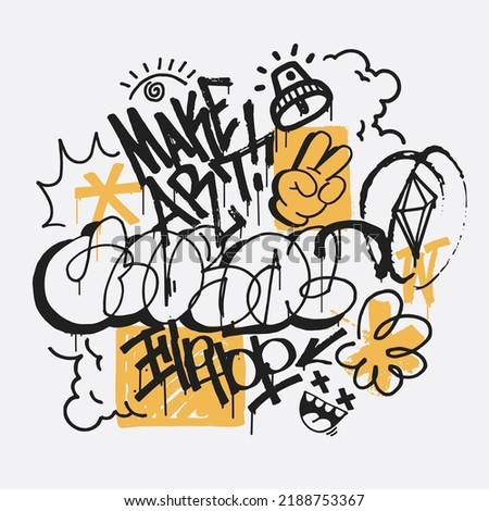 Similar – Image, Stock Photo word vandals on the pedestrian bridge