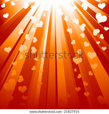 St. Valentines heart rain in vector