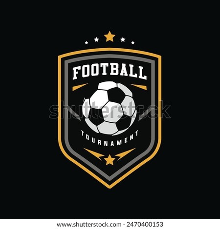 Soccer Football Badge Logo Design Templates | Sport Team Identity Vector Illustrations isolated on black Background