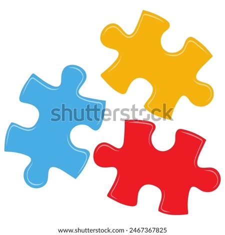 Puzzle Colorful Pieces Autism Symbol Vector Art Symbol