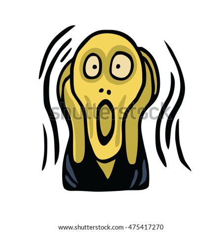 The Screaming Head Vector Cartoon Illustration