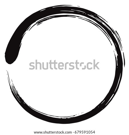 Black Enso Zen Circle Vector Brush