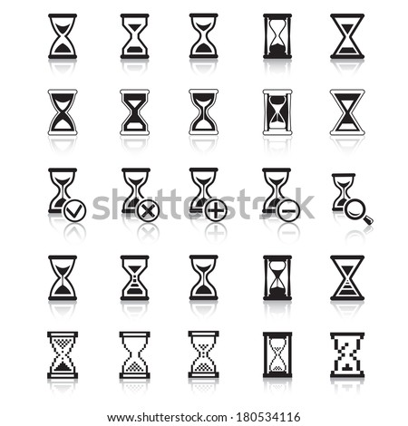 Sand glass Icons & Symbols.Abstract vector illustration.