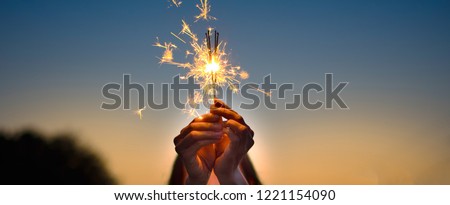 Similar – Image, Stock Photo Hand fireworks Sparkler