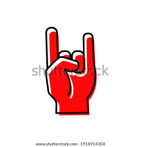 Hand that rocks finger. Linear style. Isolated on a white background. Vector graphics.