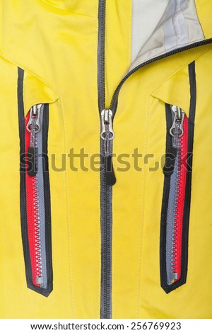 yellow windbreaker rain proof  jacket full zip