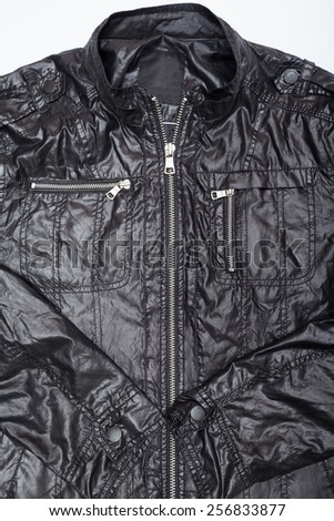black leather jacket full zip