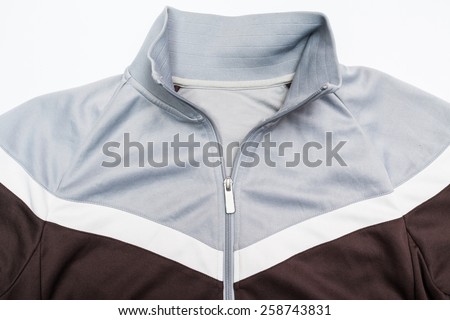 grey brown windbreaker track jacket full zip