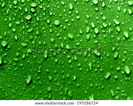 Green Water Drops Background Supermacro
