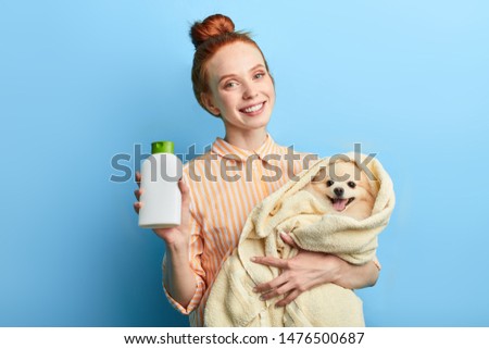 Similar – Image, Stock Photo dog with towel front view