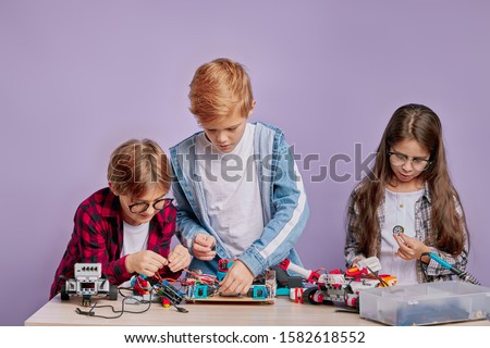 Similar – Image, Stock Photo Construction network over old building, renovate