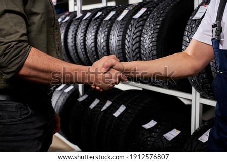 Similar – Image, Stock Photo Tyre trade Tire Tire tread