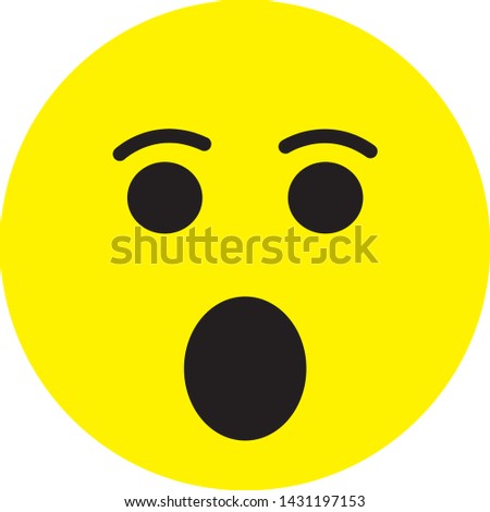 Suprised Logo Emoji isolated on White Background 